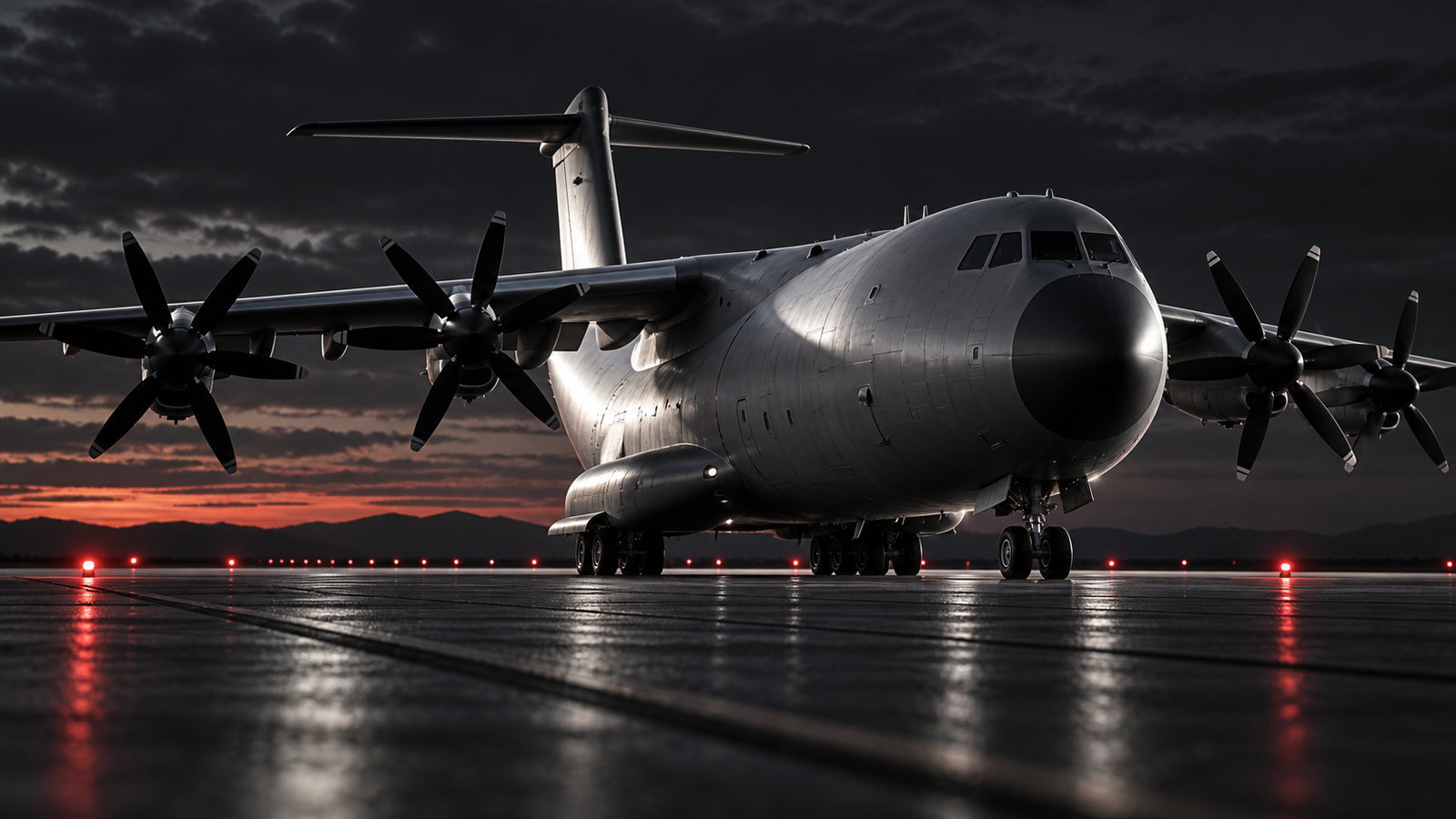 Unmarked military transport aircraft, illustrative