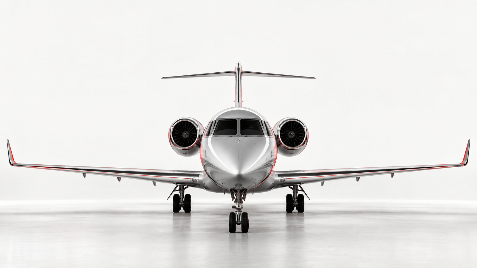 Illustrative aircraft viewed head-on